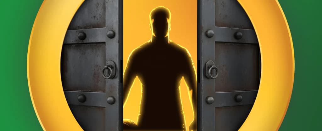 Silhouetted rugby player standing in a doorway with bright light behind him, representing being ready when opportunity arrives.