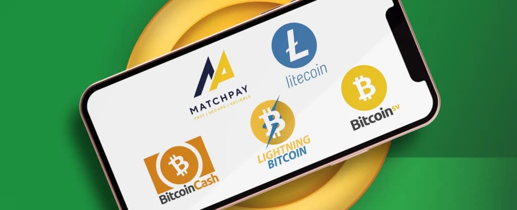A smartphone demonstrates the fastest withdrawal options at Joe Fortune Casino, which include MatchPay, Litecoin, Bitcoin Cash, Bitcoin Lightning, and Bitcoin SV.
