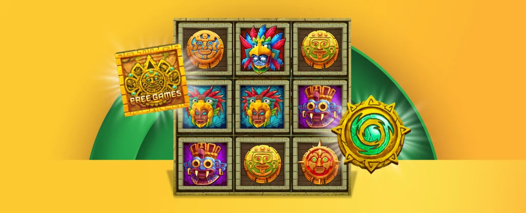 An Aztec themed scratchie features on a yellow background.
